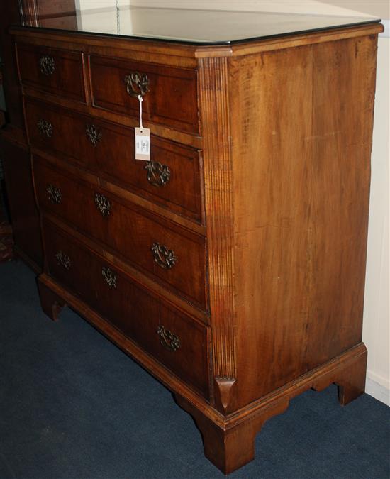 An 18th century walnut chest, W.3ft 3in.